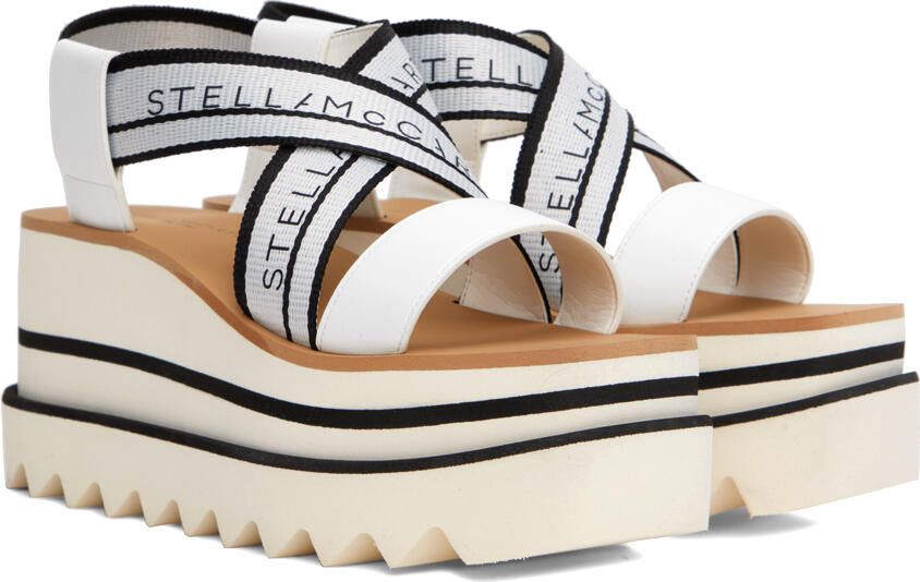 Stella McCartney White & Black Sneakelyse Platform Heeled Sandals - Picture 2