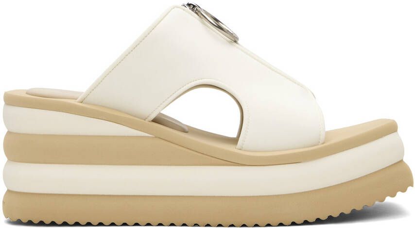 Stella McCartney White & Beige Scuba Slides - Picture 6
