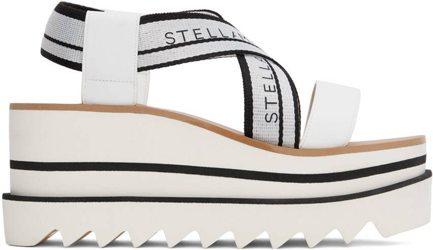 Stella McCartney White & Black Sneakelyse Platform Heeled Sandals - Picture 5