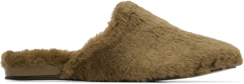 Stine Goya Brown Faux-Fur Samiga Slippers - Picture 5