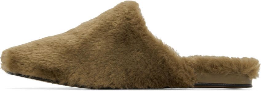 Stine Goya Brown Faux-Fur Samiga Slippers - Picture 4