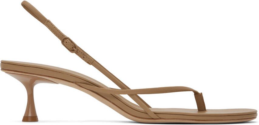 Studio Amelia Beige Wishbone 50 Heeled Sandals - Picture 5