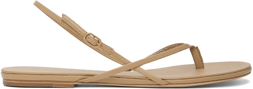 Studio Amelia Beige Wishbone Flat Sandals - Picture 5