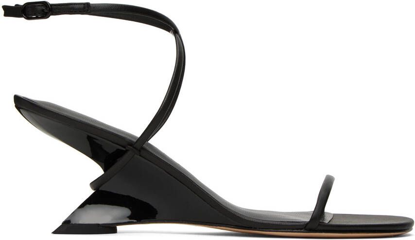 Studio Amelia Black Halter Wedge Heeled Sandals - Picture 4