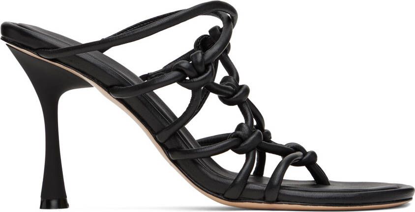 Studio Amelia Black Net 90 Heeled Sandals - Picture 2