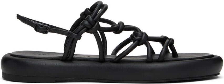 Studio Amelia Black Net Chunky Flat Sandals - Picture 5