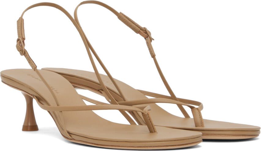 Studio Amelia Beige Wishbone 50 Heeled Sandals - Picture 3