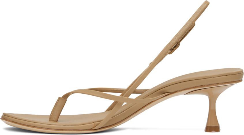 Studio Amelia Beige Wishbone 50 Heeled Sandals - Picture 4