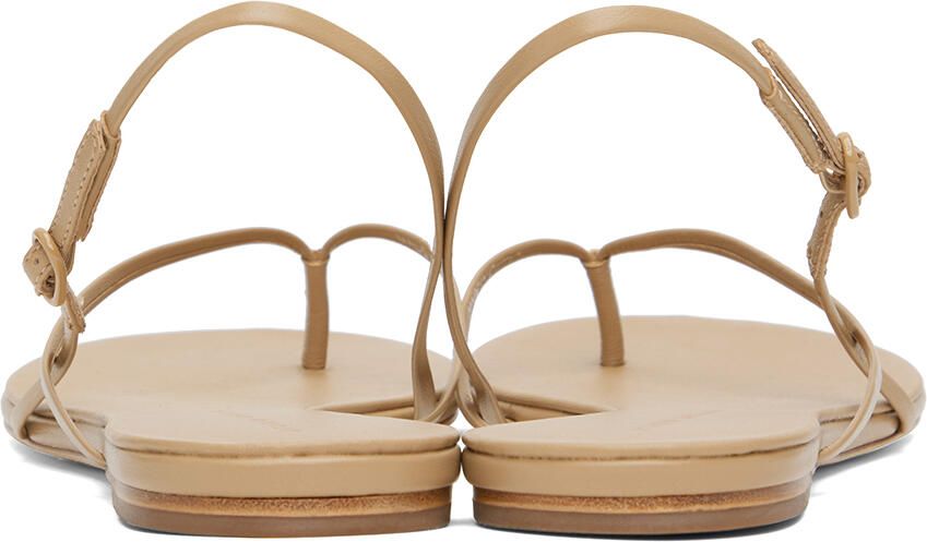 Studio Amelia Beige Wishbone Flat Sandals