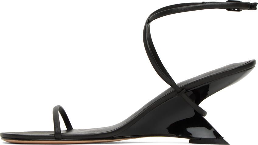 Studio Amelia Black Halter Wedge Heeled Sandals - Picture 3
