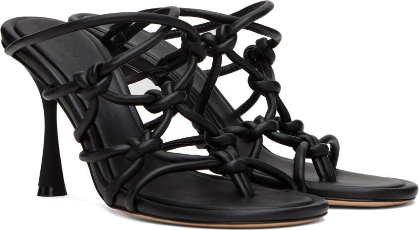 Studio Amelia Black Net 90 Heeled Sandals