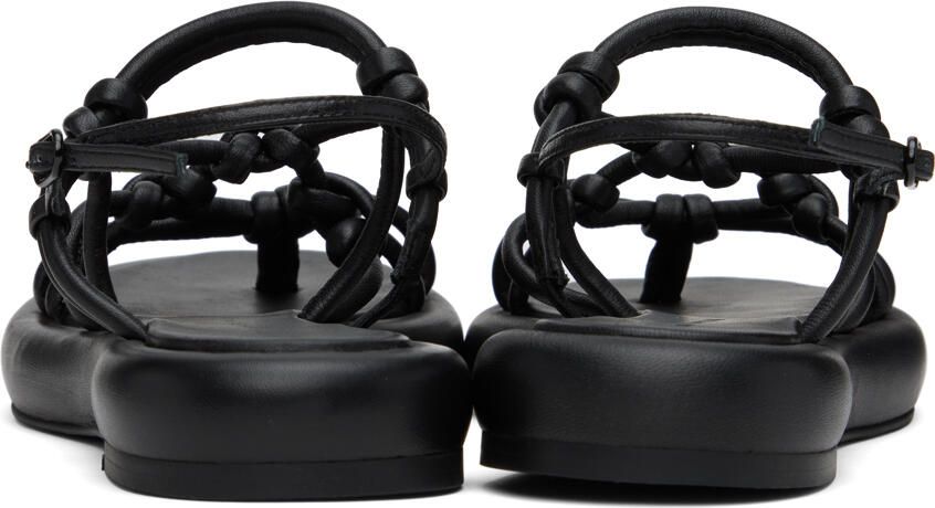 Studio Amelia Black Net Chunky Flat Sandals