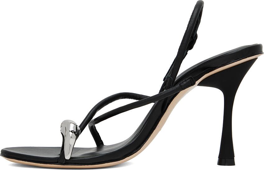 Studio Amelia Black Pebble Ring 90 Heeled Sandals - Picture 3