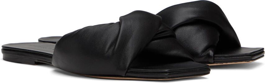 Studio Amelia Black Twisted Front 10 Flat Sandals - Picture 2