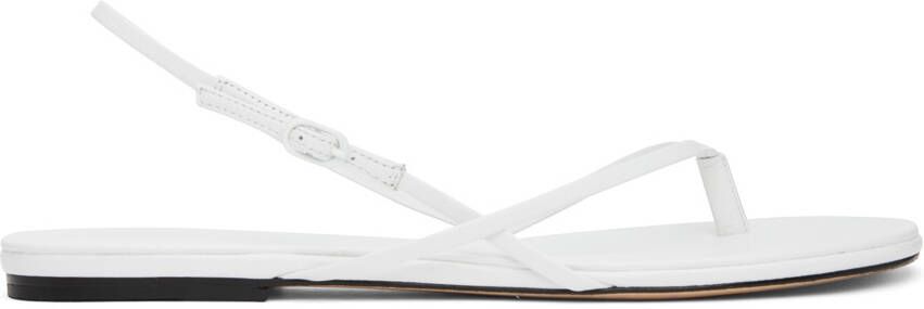 Studio Amelia White Wishbone Flat Sandals - Picture 5