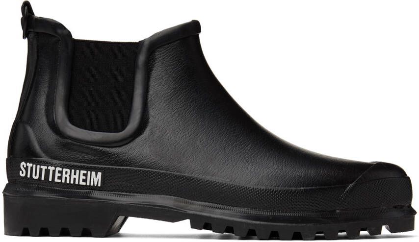 Stutterheim Black Novesta Edition Rainwalker Chelsea Boots - Picture 5
