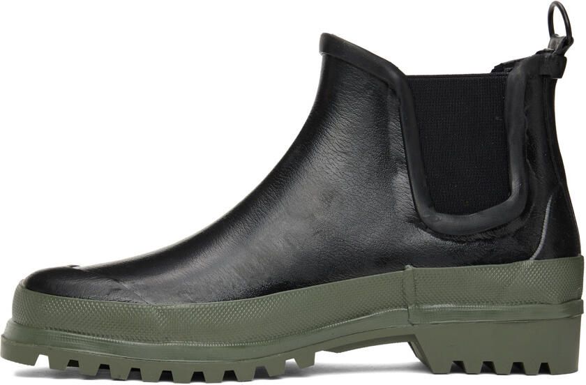 Stutterheim Black & Green Novesta Edition Rainwalker Chelsea Boots - Picture 3