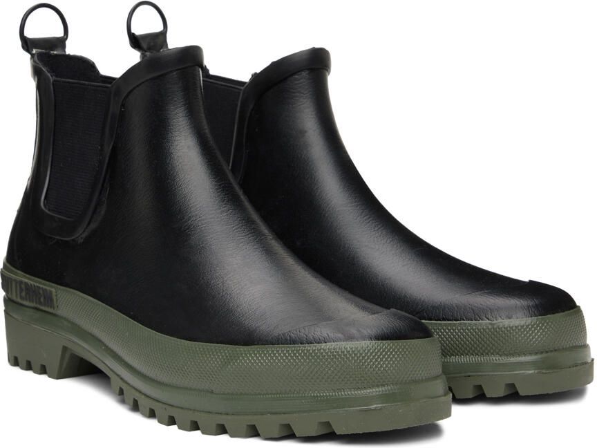 Stutterheim Black & Green Novesta Edition Rainwalker Chelsea Boots - Picture 2