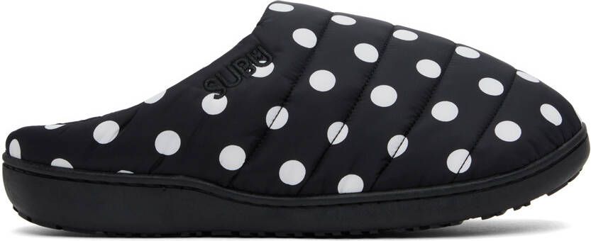 SUBU Black Quilted Polka Dot Slippers - Picture 5