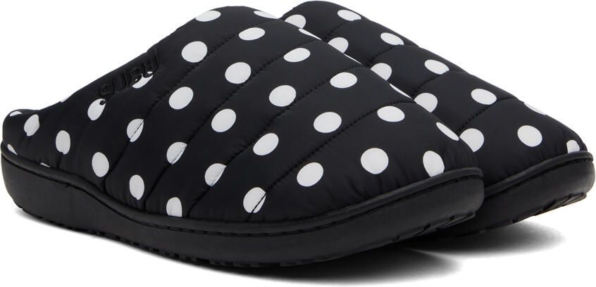 SUBU Black Quilted Polka Dot Slippers - Picture 2