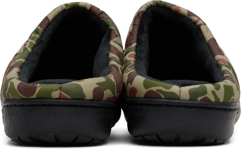 SUBU Green Quilted Camo Slippers