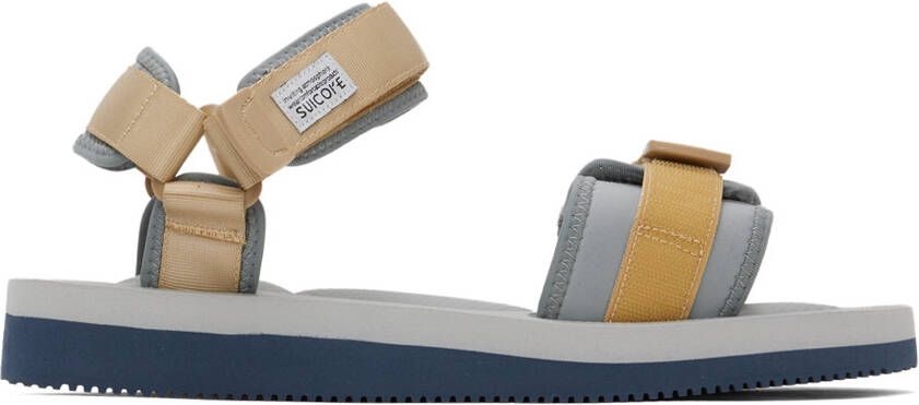Suicoke Beige & Gray CEL-V Sandals