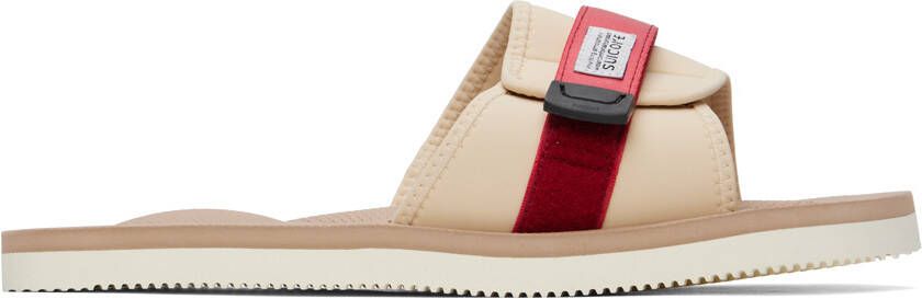 Suicoke Beige & Red Padri Sandals - Picture 5