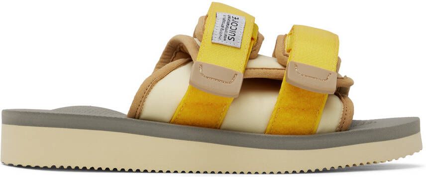 Suicoke Yellow & Off-White MOTO-Cab Sandals - Picture 3