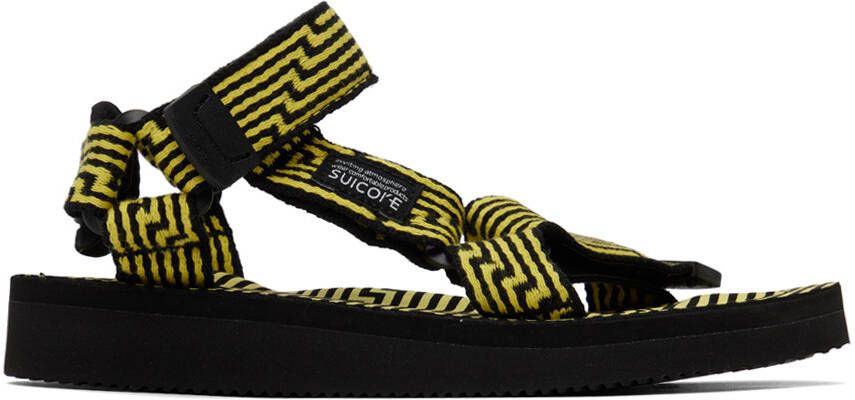 Suicoke Black & Yellow DEPA-JC01 Sandals - Picture 4