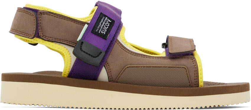 Suicoke Brown & Purple WAS-Cab Sandals - Picture 5