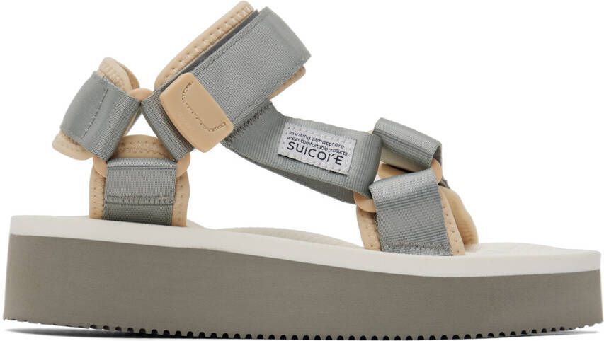Suicoke Gray & White DEPA-2PO Sandals - Picture 8
