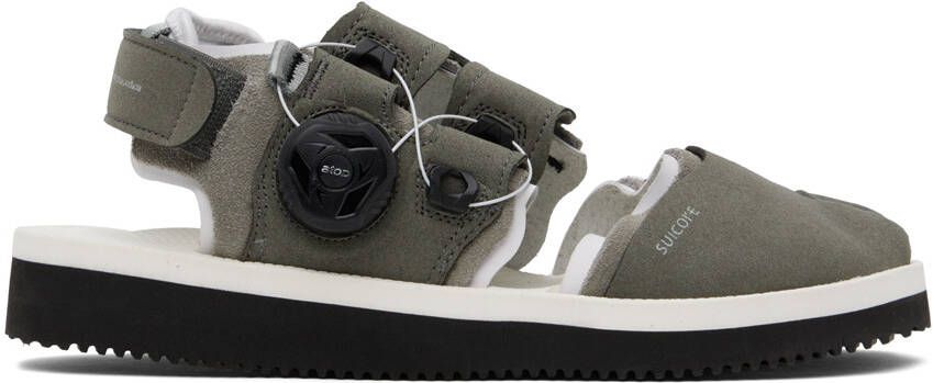 Suicoke Gray & White HAKU-ab Sandals - Picture 5
