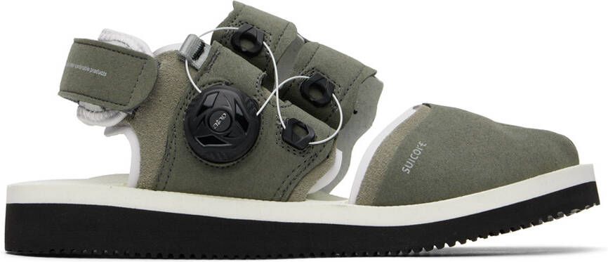 Suicoke Khaki & Off-White HAKU-ab Sandals - Picture 4