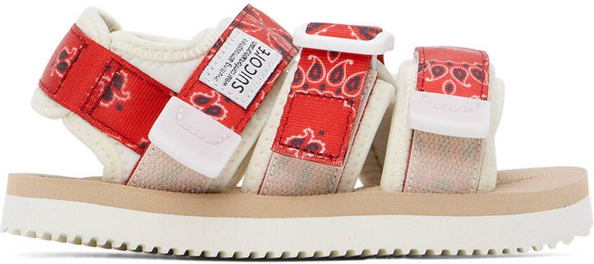 Suicoke Kids Beige & Red Moto Sandals