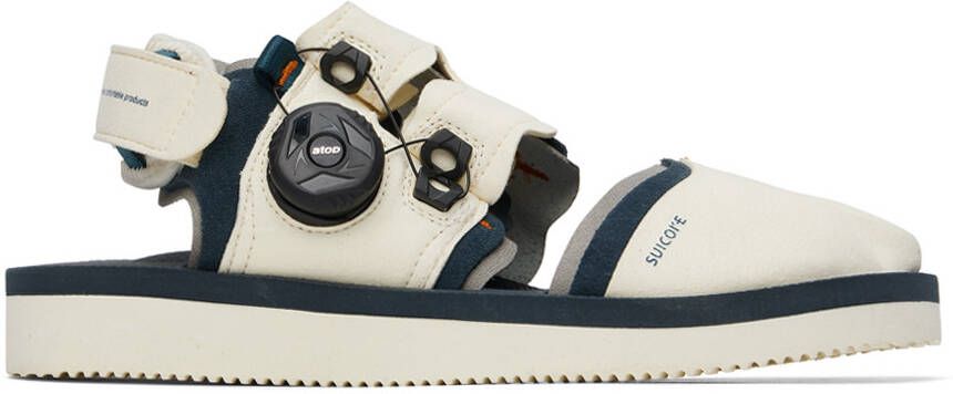 Suicoke Navy & Off-White HAKU-ab Sandals - Picture 6