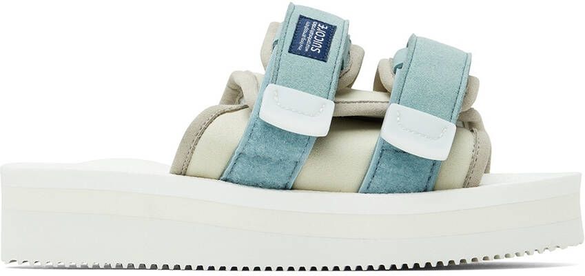Suicoke Off-White & Blue MOTO-PO Sandals - Picture 5