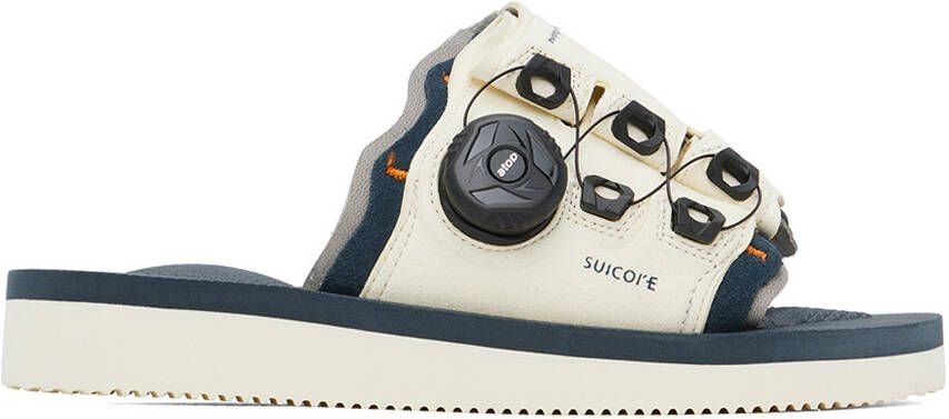 Suicoke Off-White & Navy LETA-ab Sandals - Picture 6