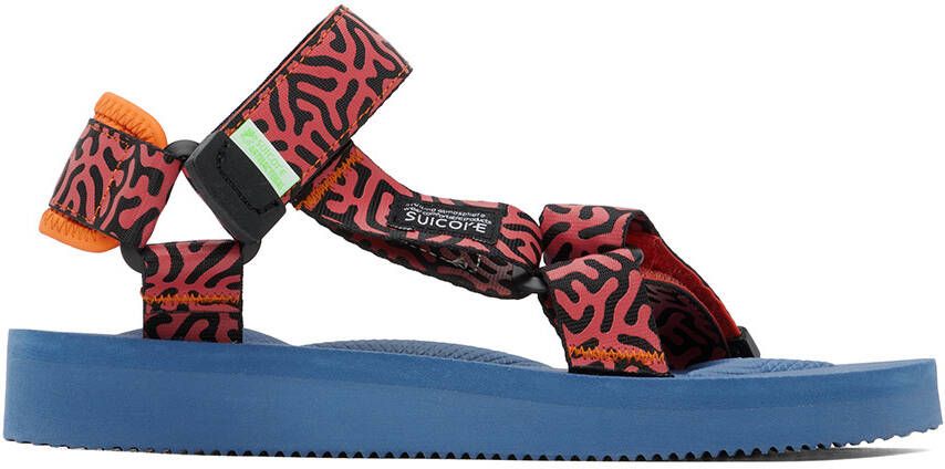 Suicoke Orange & Navy DEPA-Cab Sandals - Picture 5