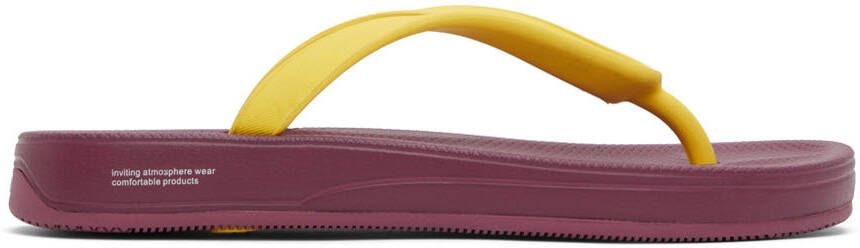 Suicoke Pink & Yellow ZAB Flip Flops - Picture 5