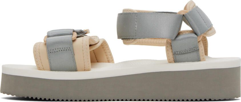 Suicoke Gray & White CEL-PO Sandals - Picture 3