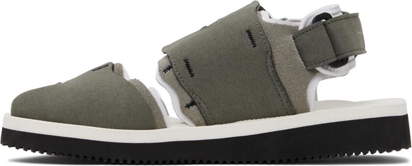 Suicoke Gray & White HAKU-ab Sandals - Picture 3