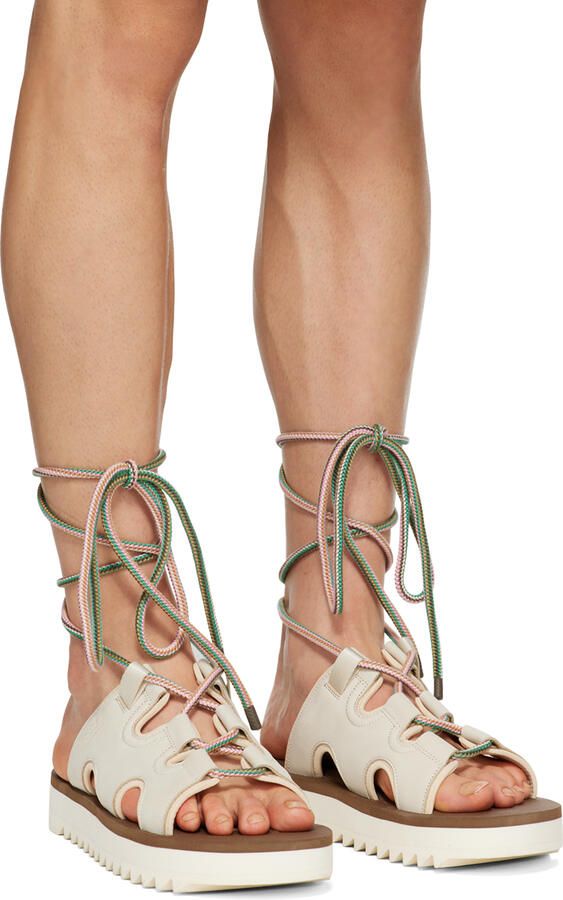 Suicoke Off-White & Brown RAY-ab Sandals - Picture 5