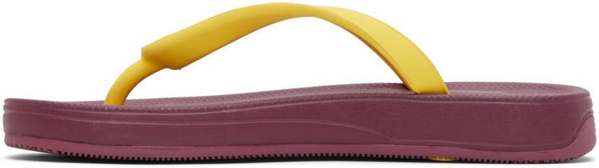 Suicoke Pink & Yellow ZAB Flip Flops - Picture 4