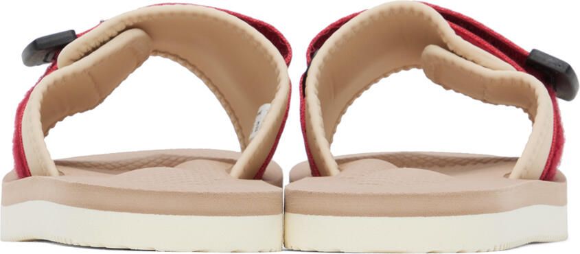 Suicoke Red & Beige Padri Sandals
