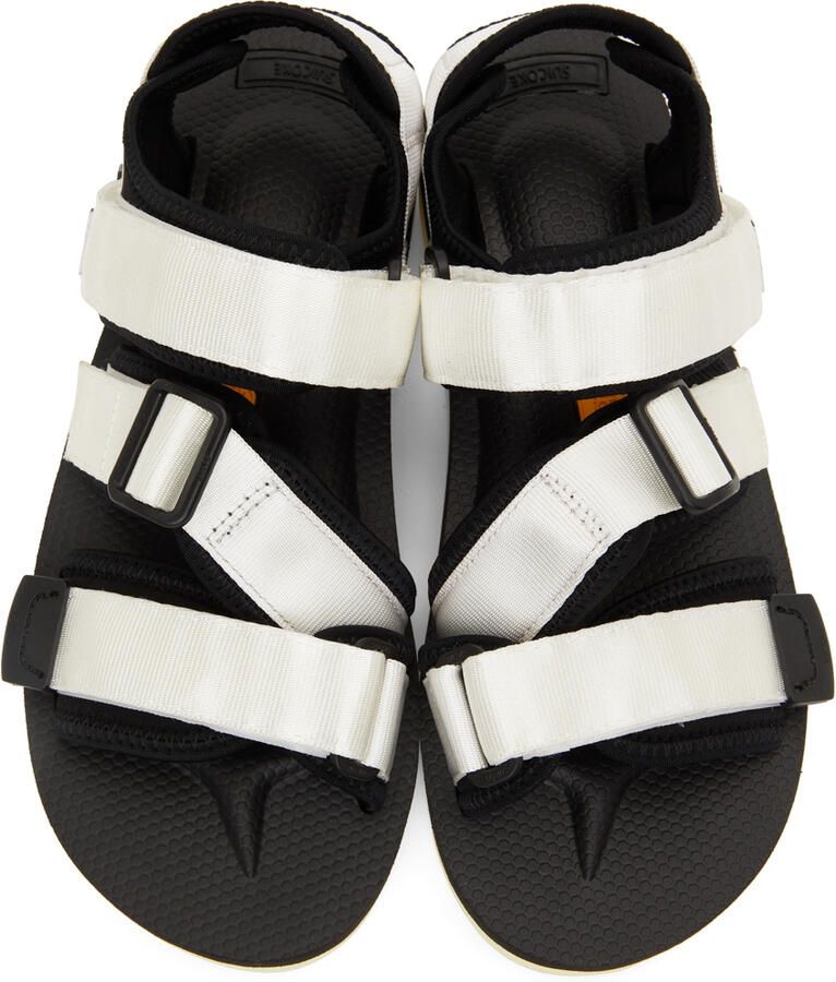 Suicoke White & Black KISEE-V Sandals