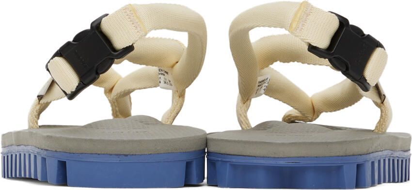 Suicoke Yellow & Gray Gut Flip Flops - Picture 5