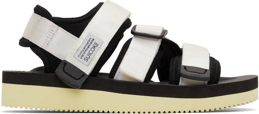 Suicoke White & Black KISEE-V Sandals - Picture 5
