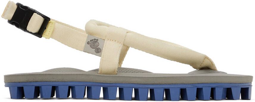 Suicoke Yellow & Gray Gut Flip Flops - Picture 2