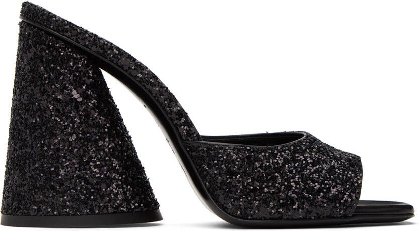 The Attico Black Luz Heeled Sandals