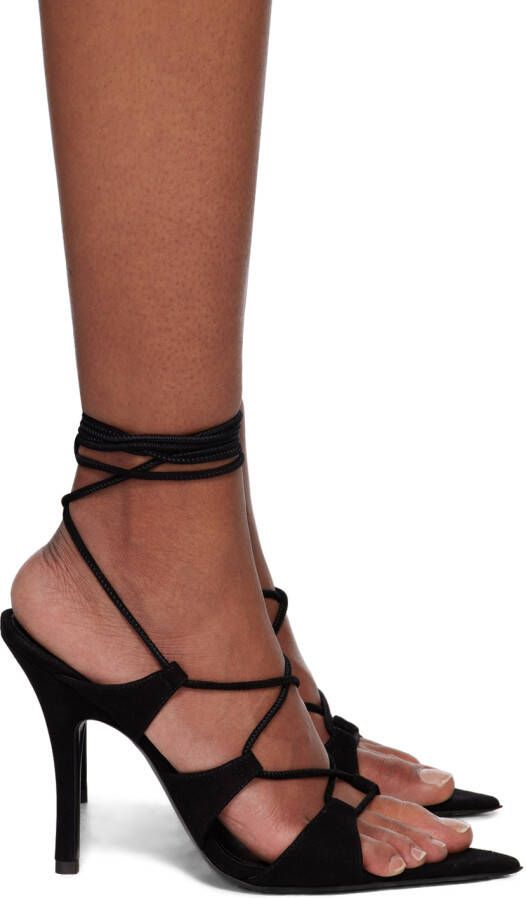 The Attico Black Renèe Heeled Sandals